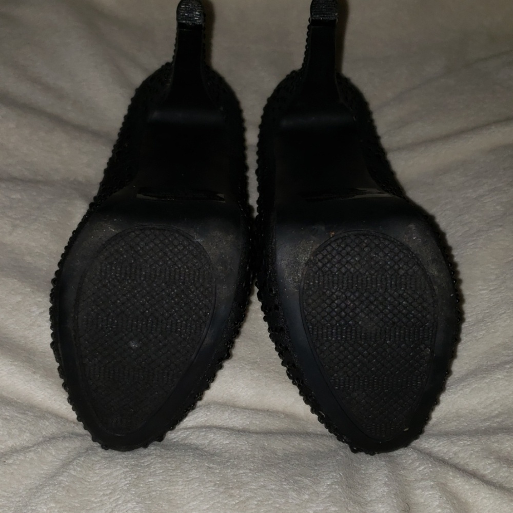 Black Rhinestone Platform Heels - Picture 3 of 7